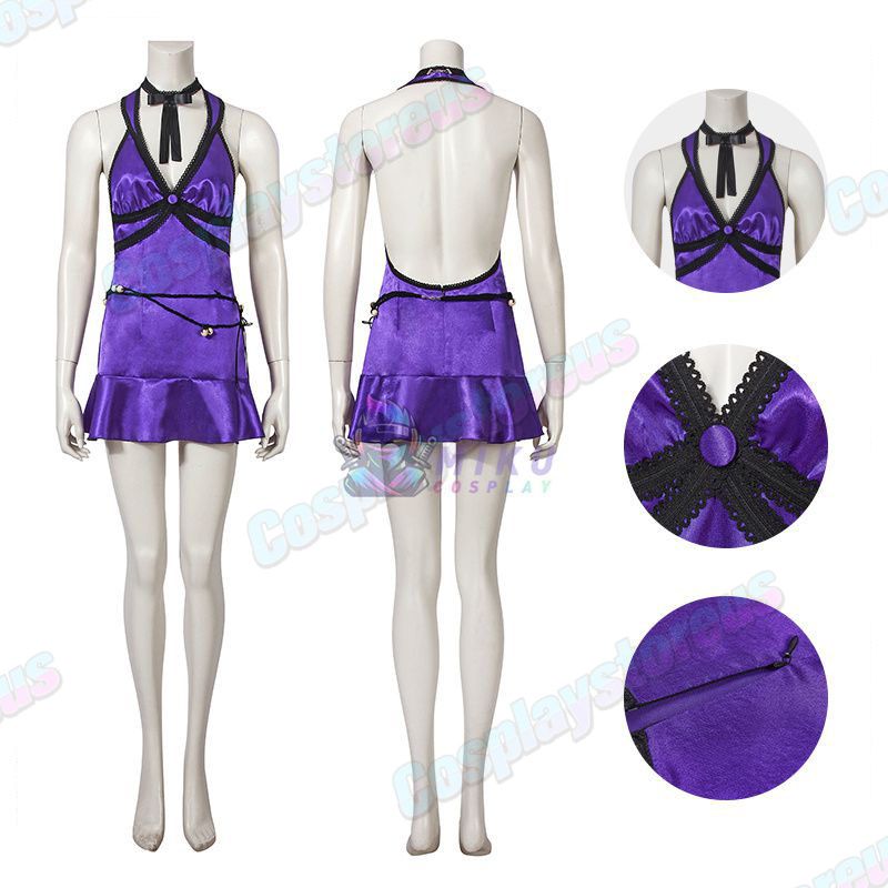  Tifa Purple Cosplay Costumes for Female