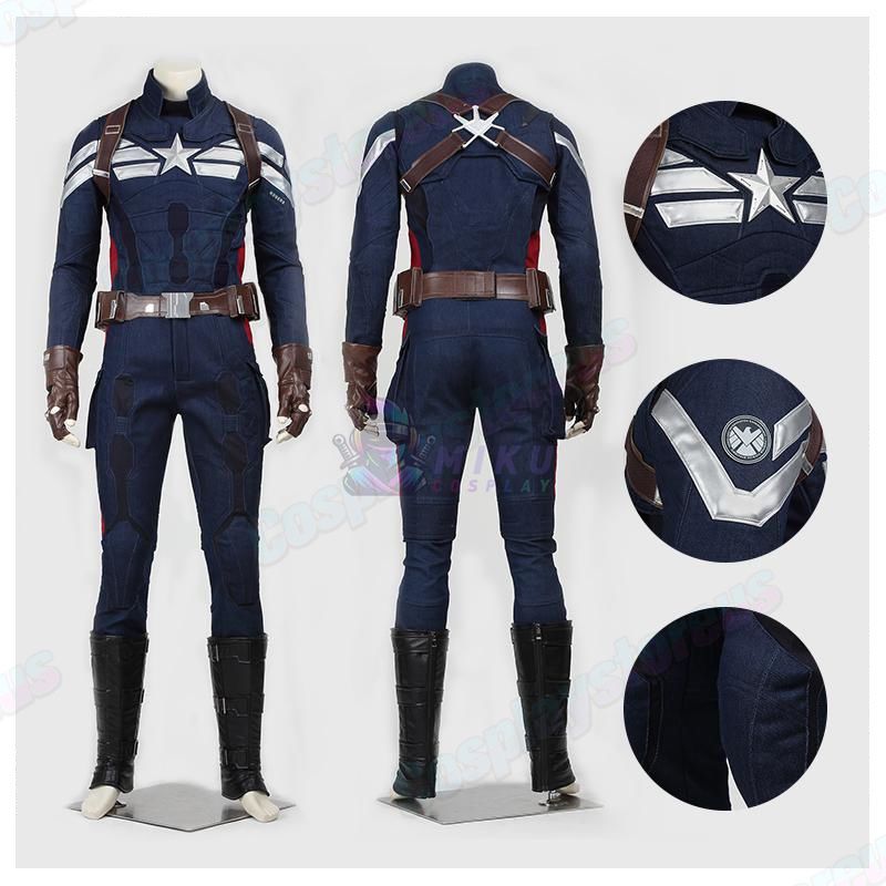 Adult Captain America Steve Rogers Cosplay Costume Captain America: The Winter Soldier