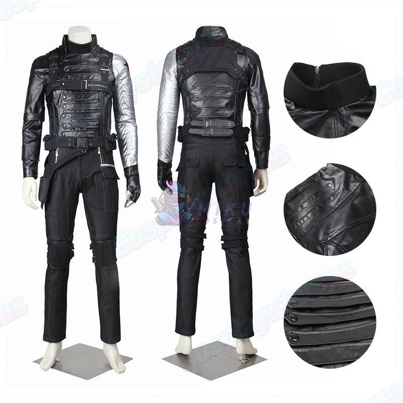 Winter Soldier Bucky Barnes Cosplay Costume Battle Suit