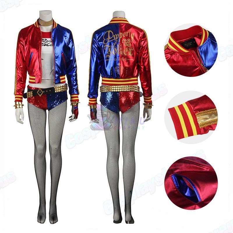 Suicide Squad Harley Quinn Cosplay Costumes Suit Stockings Version