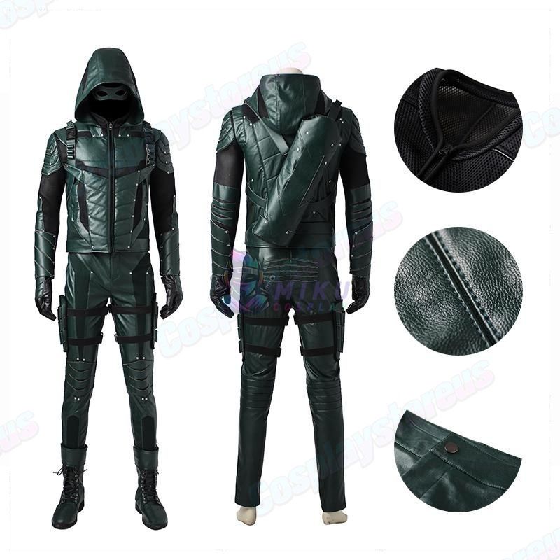 Green Arrow Season 5 Oliver Queen Green Arrow Cosplay Costume