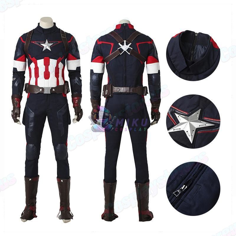 Age of Ultron Captain America Cosplay Costume Suit Adult Classic Edition