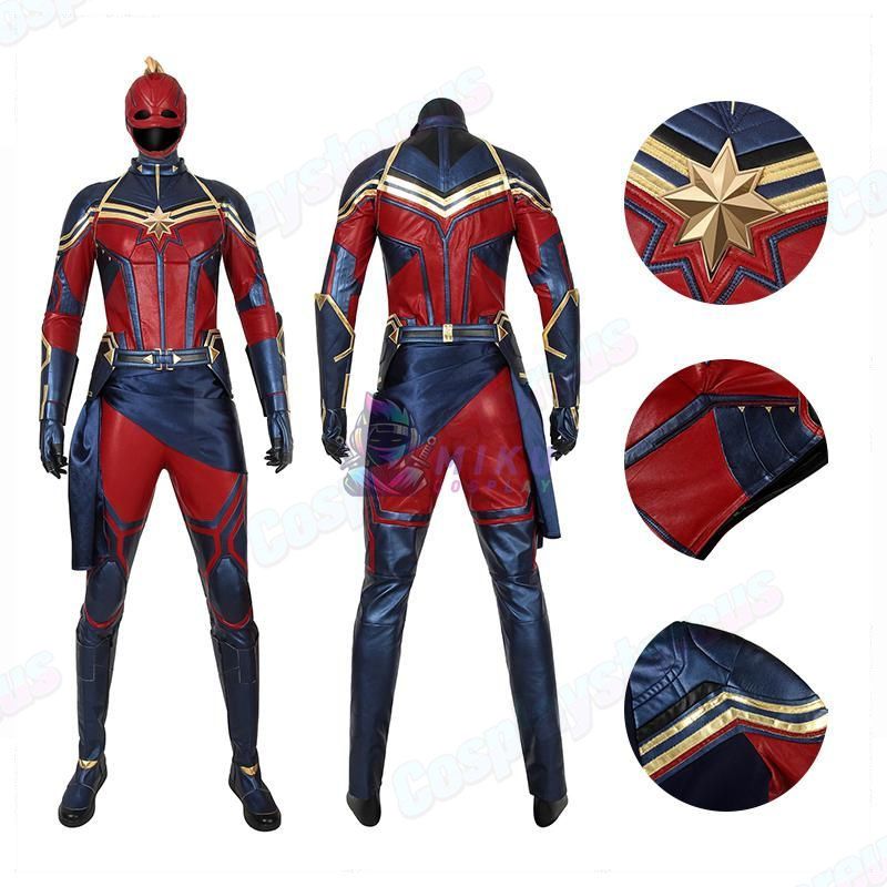 Carol Danvers Captain Marvel Cosplay Costume Avengers 4 Endgame