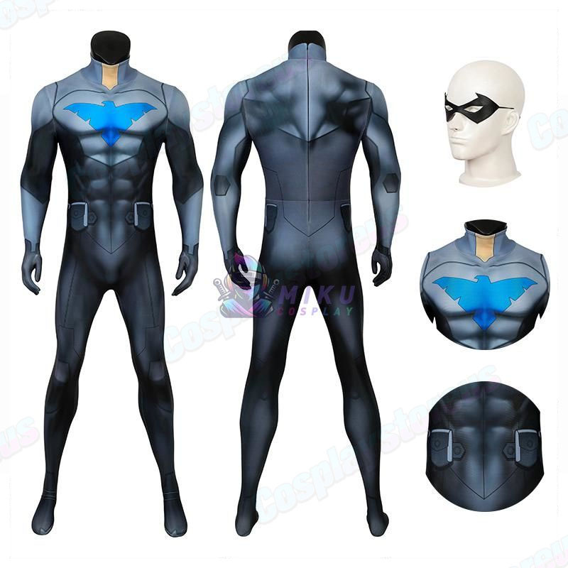 Nightwing Costumes 3D Spandex Jumpsuit