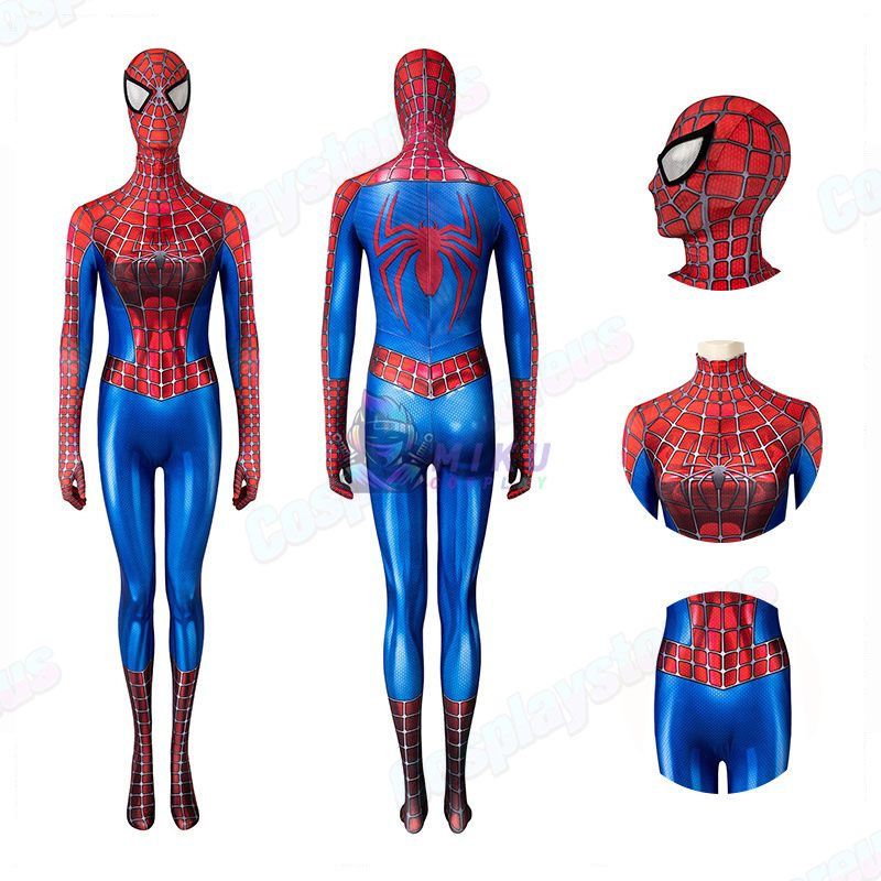 Classic Tobey Maguire-Inspired Female Spiderman Cosplay Costume
