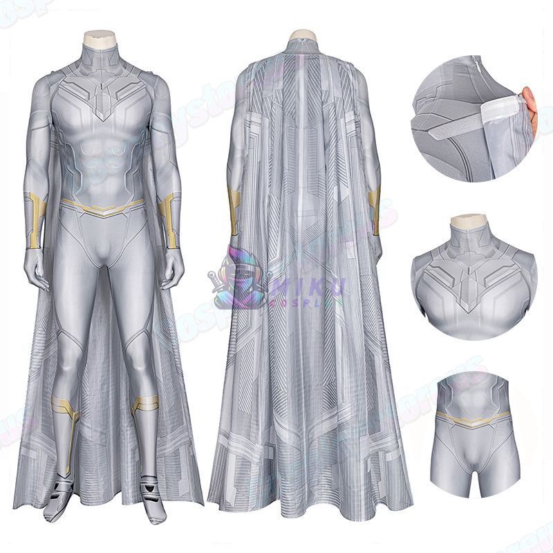 White Vision Cosplay Costume Spandex Jumpsuit