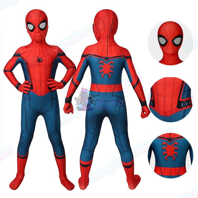 Kids Spiderman Homecoming Cosplay Costume Spandex Spiderman Suit