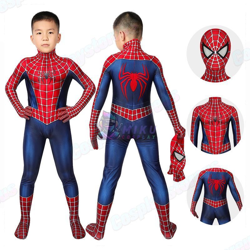 Spider-Man 2 Tobey Maguire Spiderman Cosplay Costume for Kids