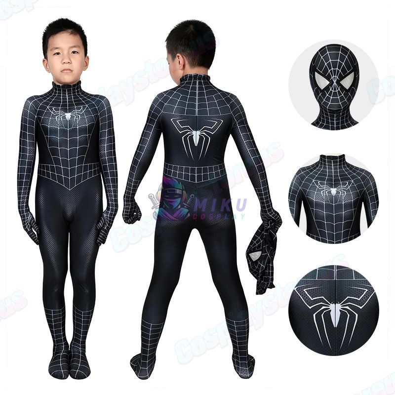 Kids SpiderMan Black Suit Venom Costume