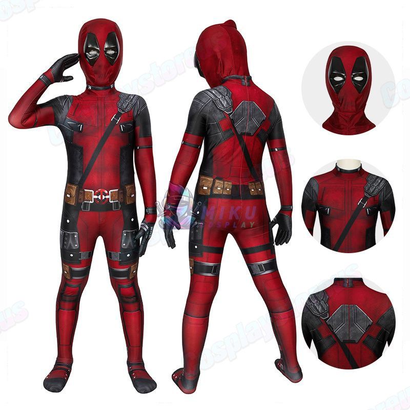 Kids Deadpool 3D Printed Cosplay Costume