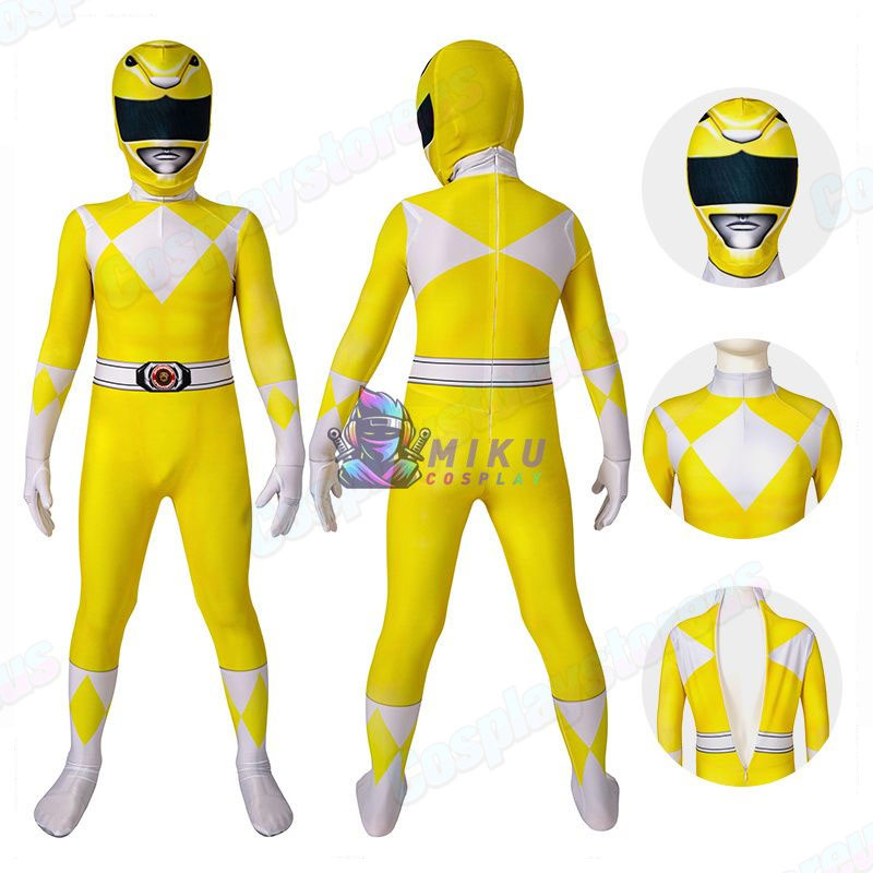 Kids Yellow Power Ranger Cosplay Costume