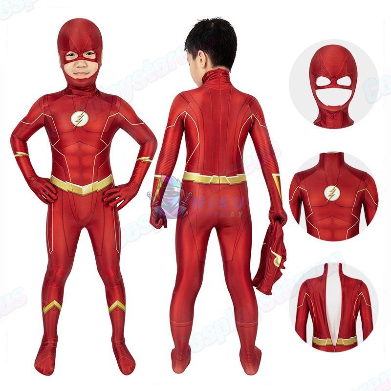 Kids Barry Allen Flash S6 Cosplay Costume